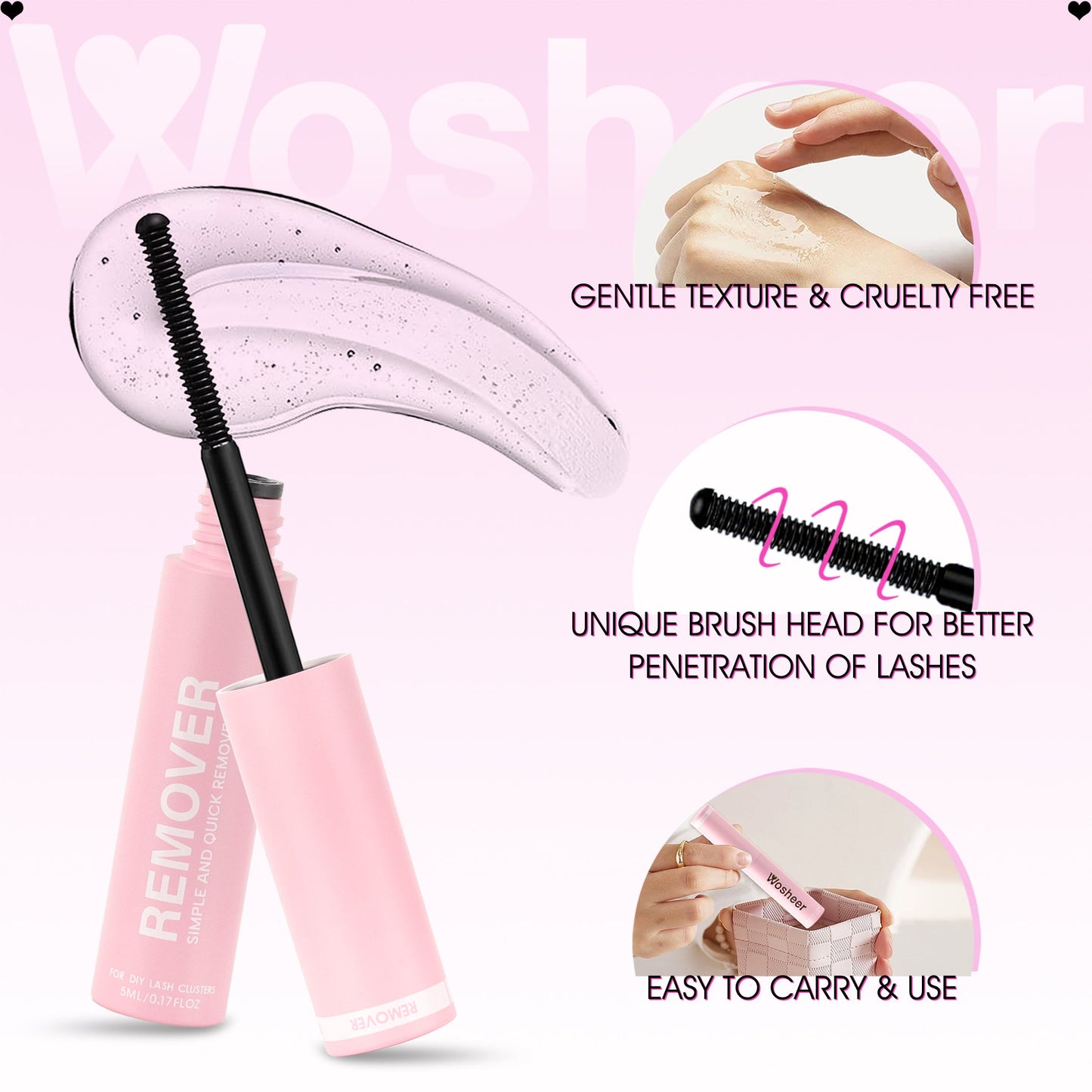 Fast-Acting Gentle Lash Extension Glue Remover: 30-Second Formula Protects Natural Lashes