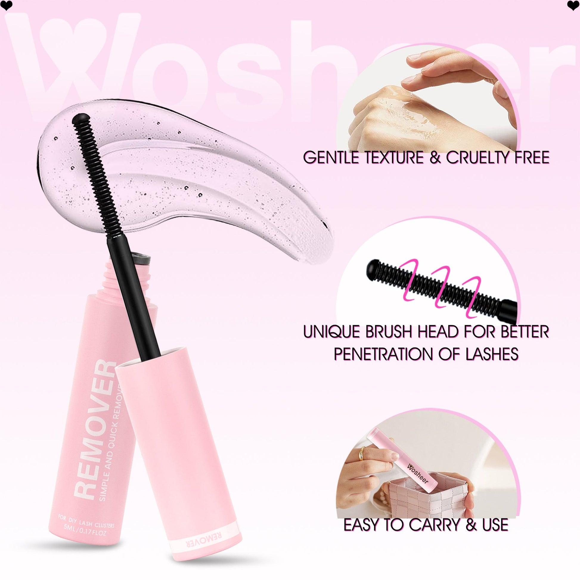 Fast-Acting Gentle Lash Extension Glue Remover: 30-Second Formula Protects Natural Lashes