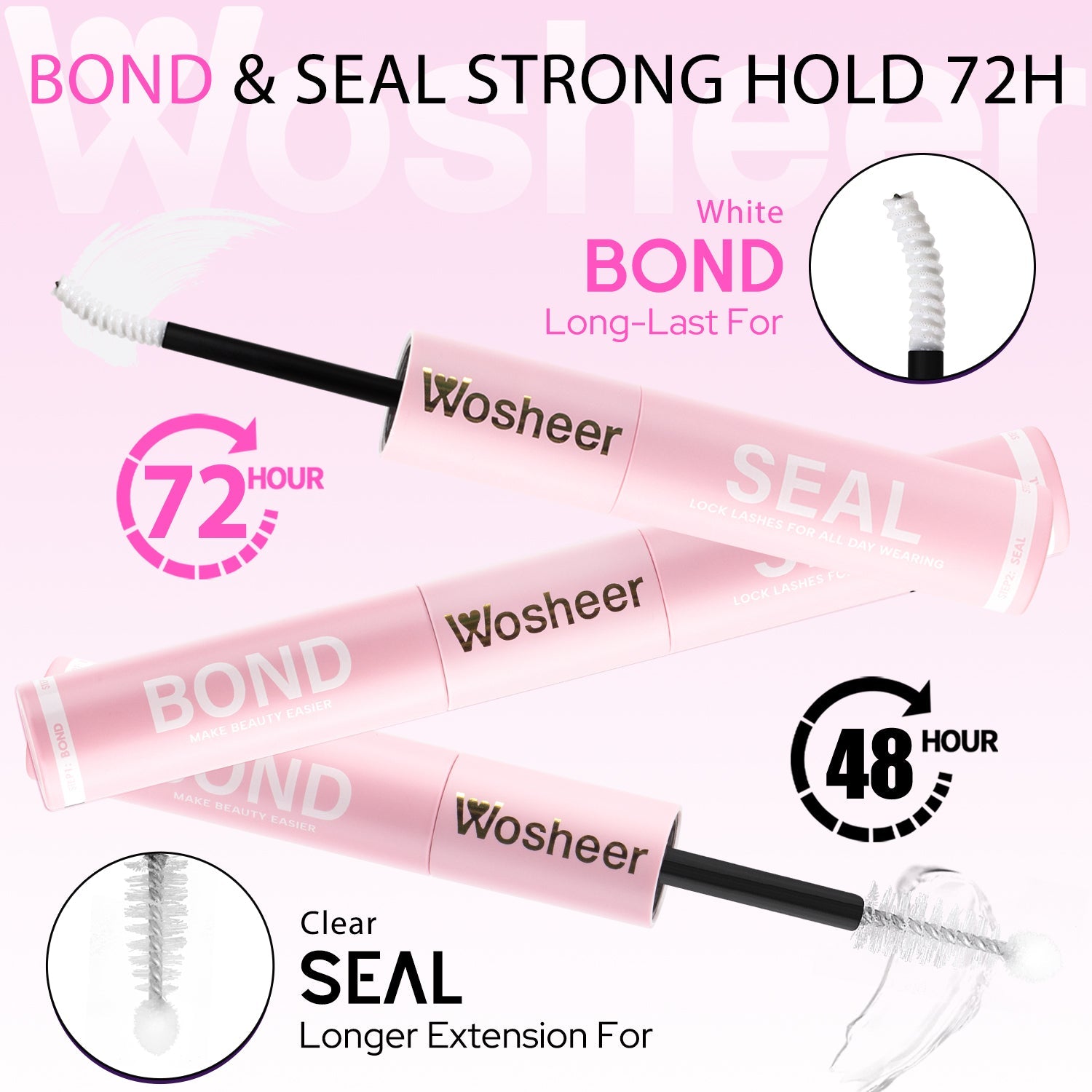 Clear Drying Eyelash Extension Adhesive, Waterproof, Sweatproof, Hypoallergenic Bond & Seal
