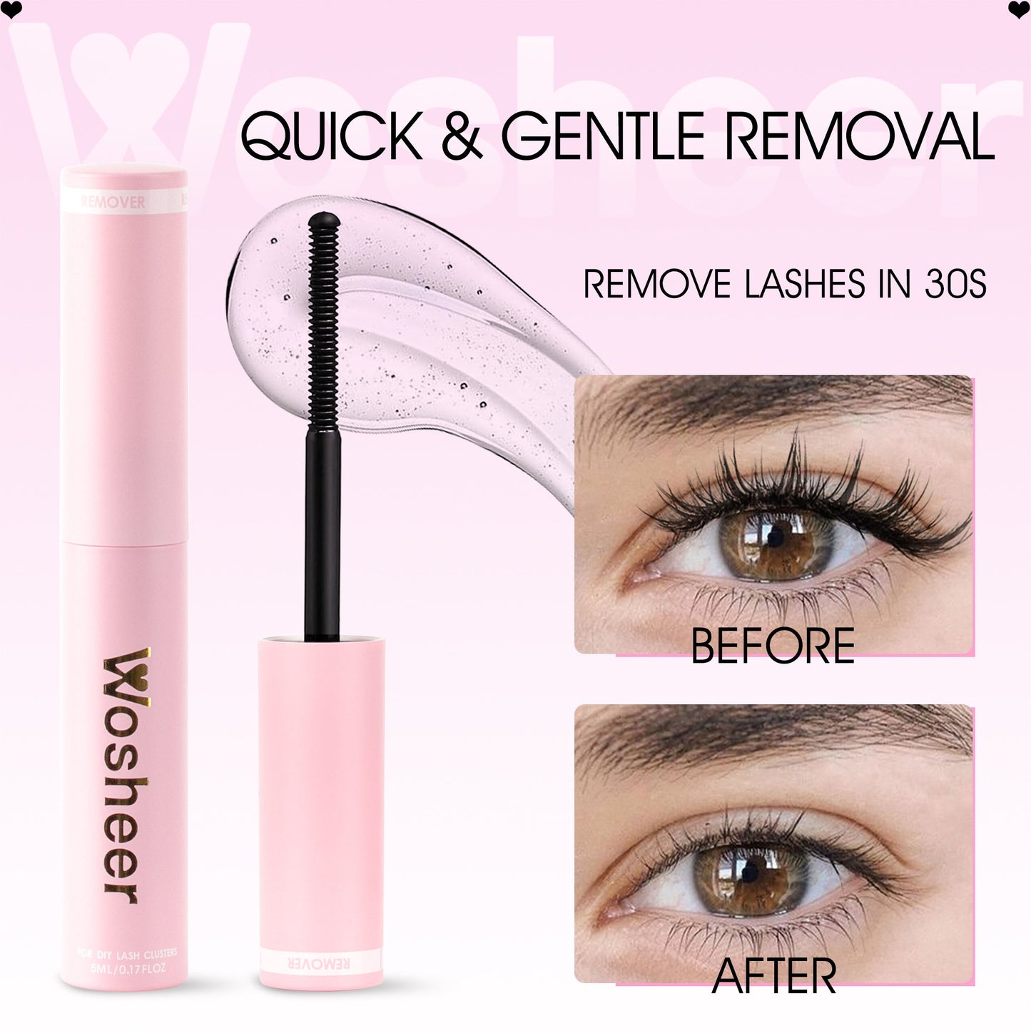 Fast-Acting Gentle Lash Extension Glue Remover: 30-Second Formula Protects Natural Lashes
