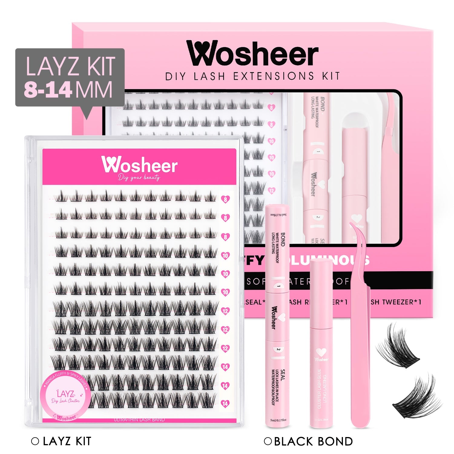 WOSHEER Professional Lash Kit Wholesale Bundle - Multiple Styles for Salon Use